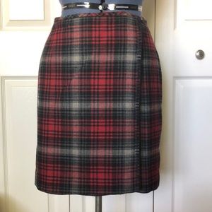 Eddie Bauer Red and Black Plaid Wrap Skirt
